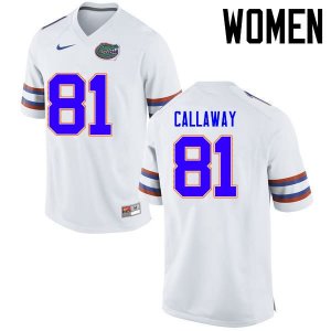 Women's Florida Gators #81 Antonio Callaway NCAA Nike White Authentic Stitched College Football Jersey FGT4662JQ